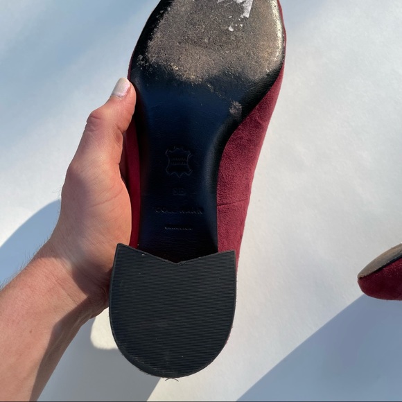 Cole Haan Eliree Pump 55mm Block Heel Burgundy Wine Suede Leather Sole Size 8 - Picture 7 of 15
